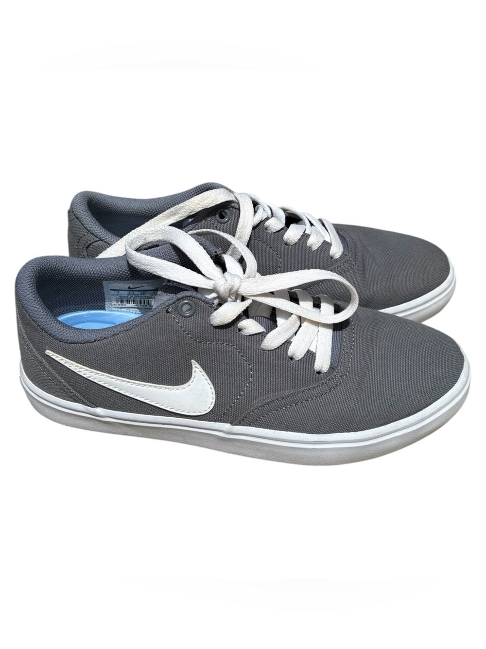 Nike Women's Gray and White Canvas Sneakers